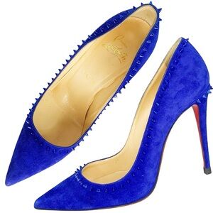 CHRISTIAN LOUBOUTIN Veau Velours Anjalina 100mm Suede Leather Pumps Shoes Heels